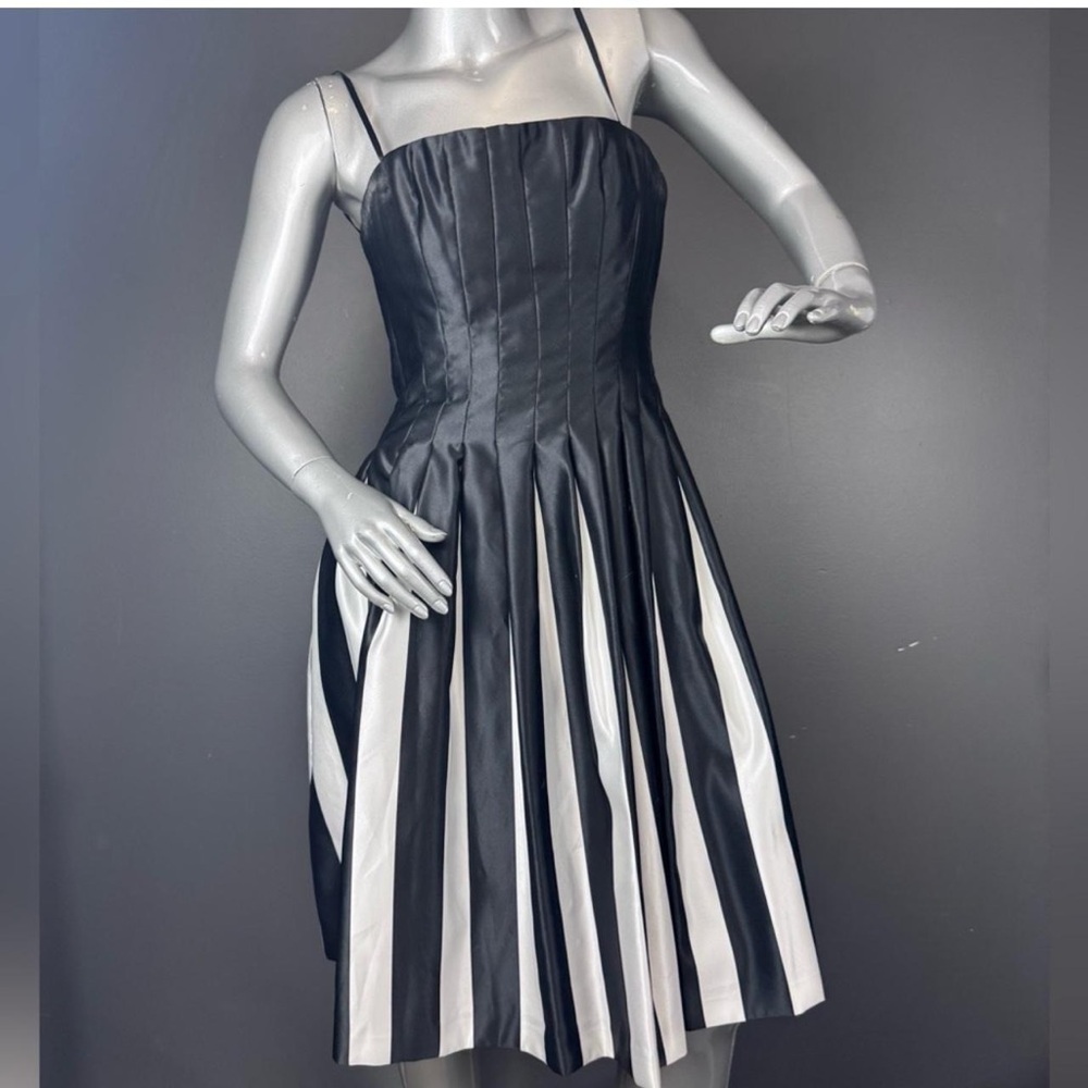 BCBG MaxAzria Black/White Pleated Dress